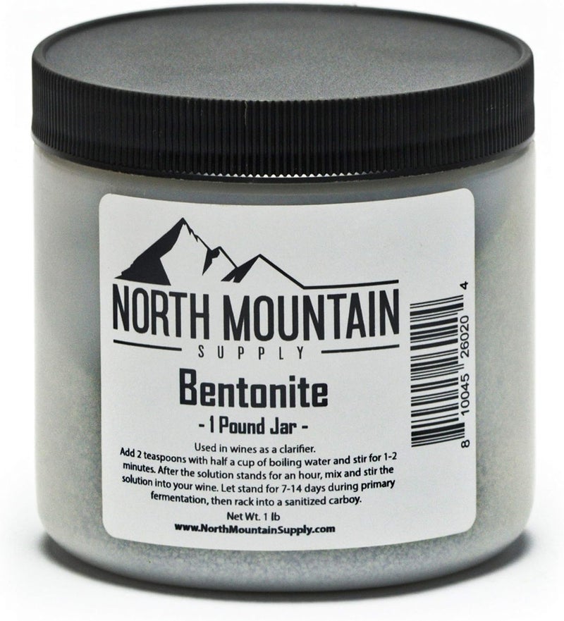 North Mountain Supply Food Grade Bentonite Clay - 1 Pound Jar for Winemaking and DIY Cosmetics - Image 1