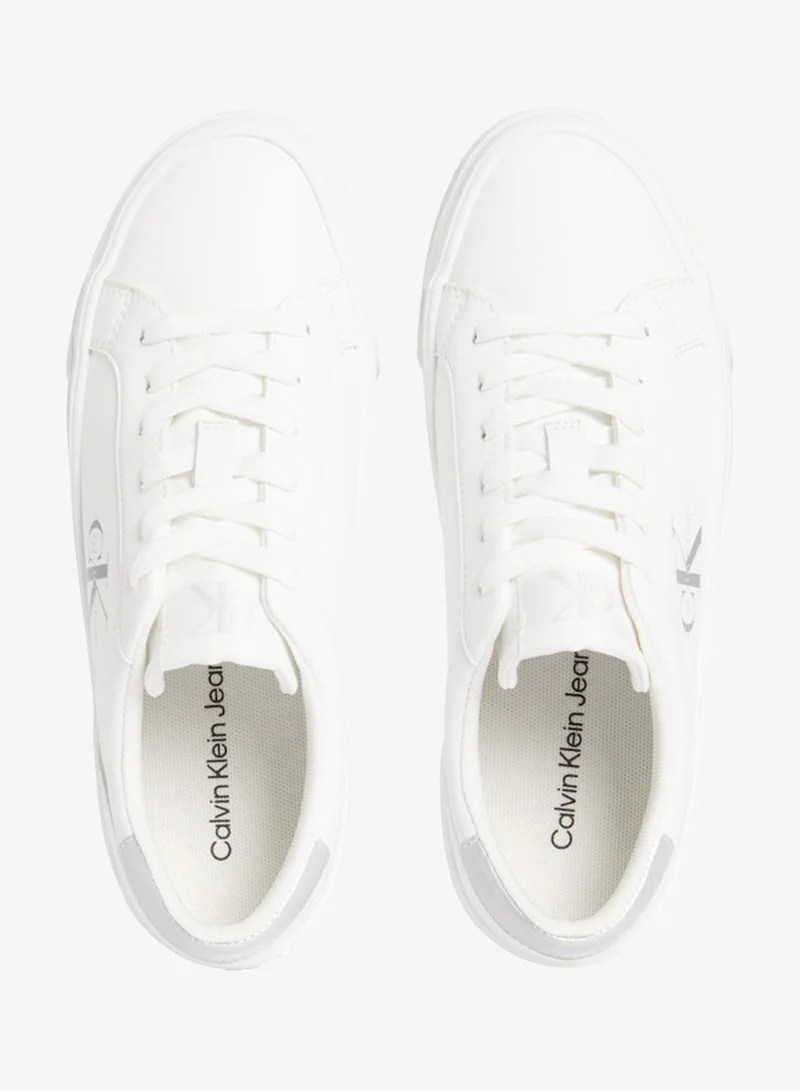 Calvin Klein White Leather Flatform Trainers for Women | Best Price UAE