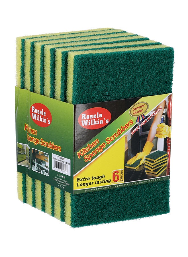 Royalford Kitchen Sponge Scrubbers Green/Yellow - Image 1