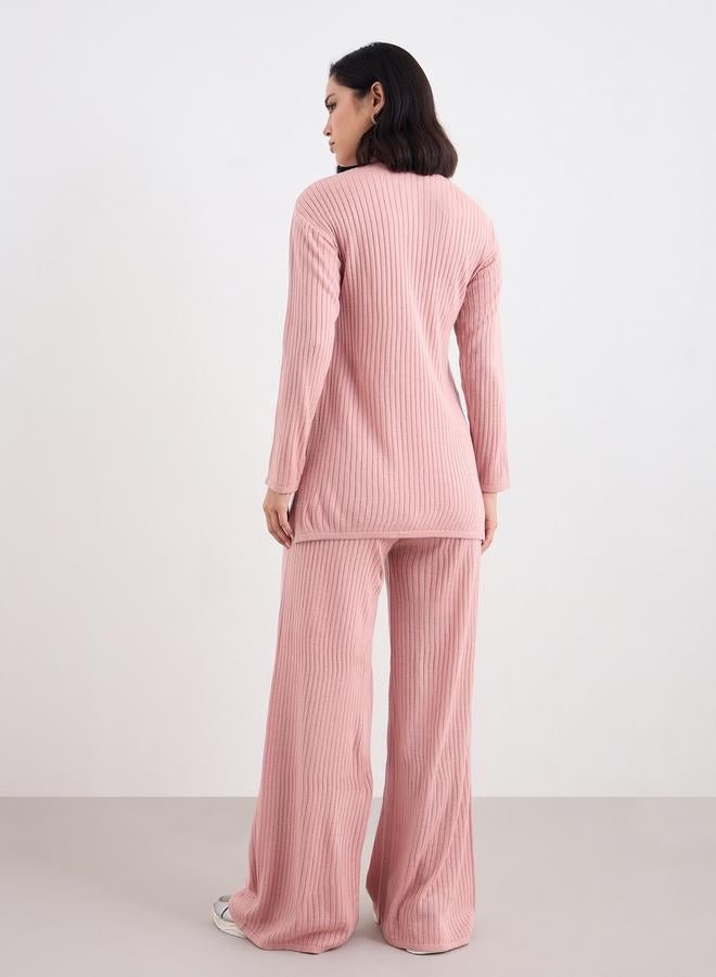 Amirah Women Textured Knit Top and Pants Winter Modest Set - Image 4