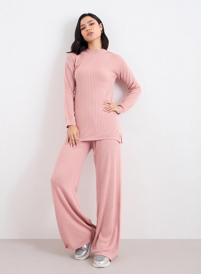 Amirah Women Textured Knit Top and Pants Winter Modest Set - Image 2