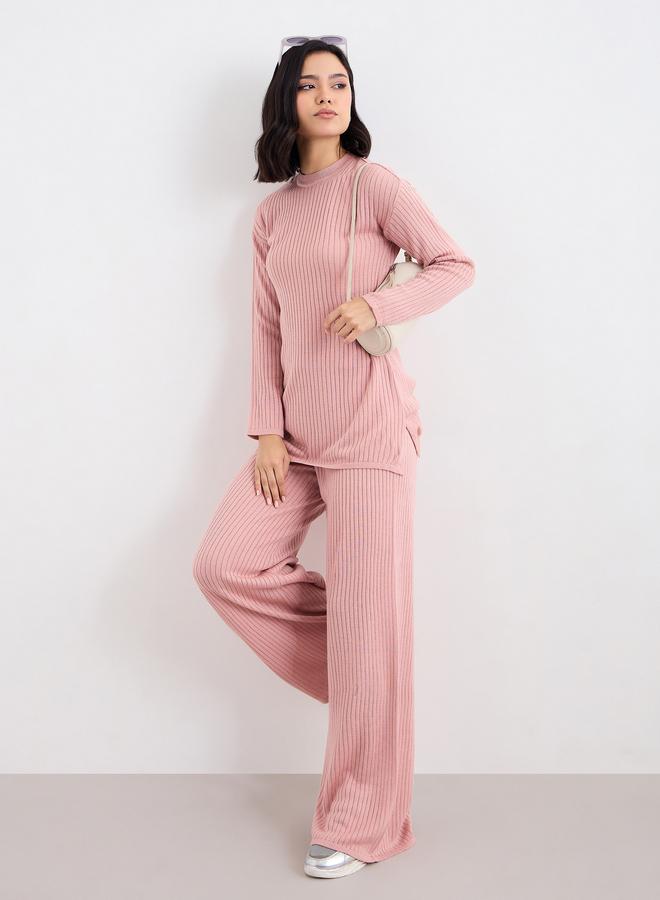 Amirah Women Textured Knit Top and Pants Winter Modest Set - Image 1