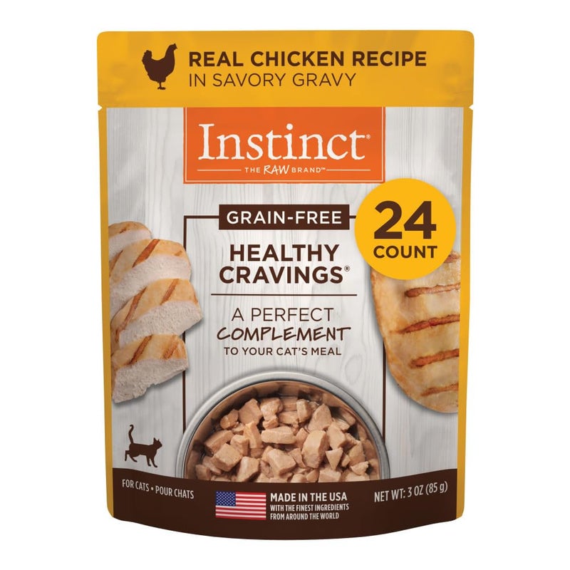 Instinct Healthy Cravings Grain Free Real Chicken Recipe Natural Wet Cat Food Topper by Nature's Variety, 3 Ounce (Pack of 24) - Image 1