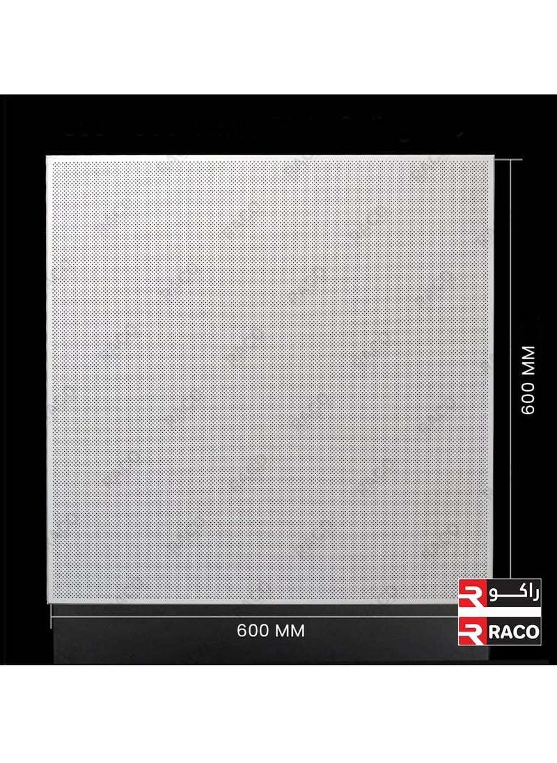 RACO RACO Perforated Aluminium Ceiling Tile | Perforated Clip-In Type Panel for Interior Decoration | White | Size: 600mm x 600mm | Perforated Style  - Image 3
