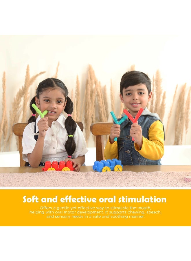 Abley's Silicone Sensory Chew Tube, Y-Shaped Design, Multiple Textured Surfaces, Non-Toxic (Red) - Image 2