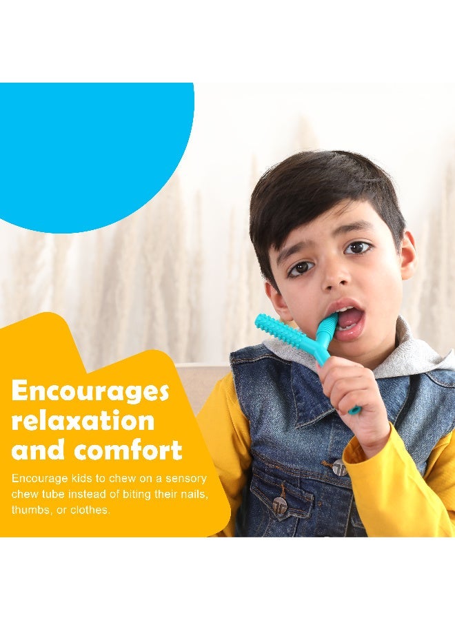 Abley's Silicone Sensory Chew Tube, Y-Shaped Design, Multiple Textured Surfaces, Non-Toxic (Red) - Image 3