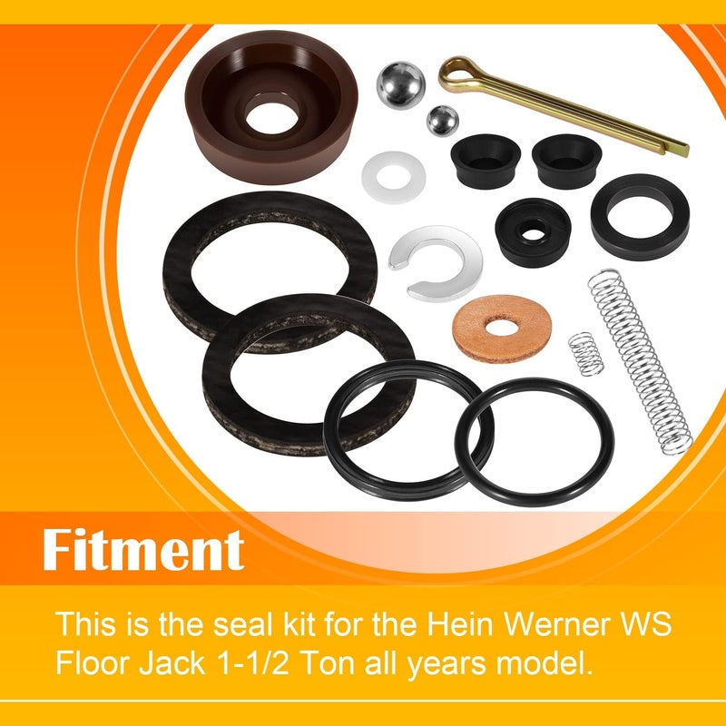 Deargooday Seal Replacement Repair Rebuild Kit for Floor Jack Hein Werner WS Model 1-1/2 Ton (16PCS) - Image 2
