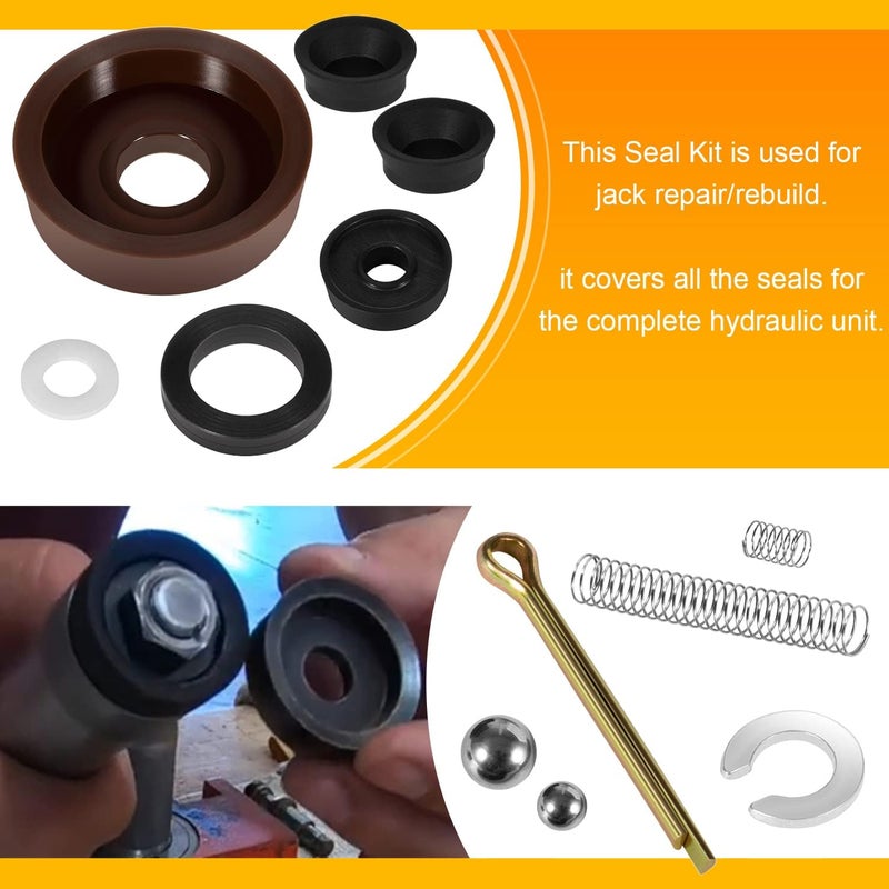 Deargooday Seal Replacement Repair Rebuild Kit for Floor Jack Hein Werner WS Model 1-1/2 Ton (16PCS) - Image 3