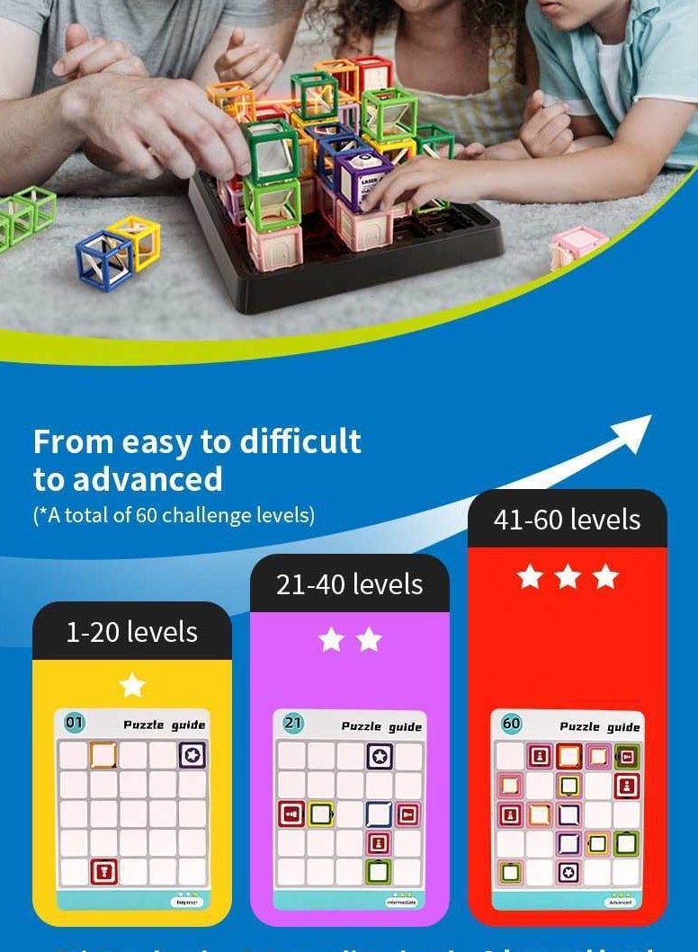 Jiabaile Brain Teasers Board Games Toys,Puzzle Game Toys,Reasoning Laser Maze Building Toys with 60+ STEM Science Game, Perfect Cultivate Spatial Planning & Scientific Exploration,8+ Years Old Boys Girls Gifts. - Image 3