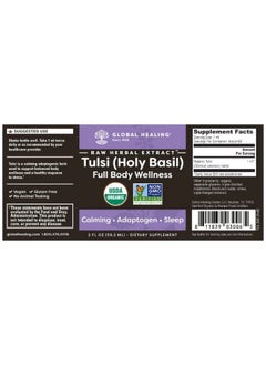 global healing center Global Healing Organic Tulsi (Holy Basil Leaf Extract) Vegan Liquid Supplement Drops Bioavailable Ayurvedic Herb For Normal Stress Response Natural Energy & Immune Support 2 Fl Oz Tincture  - Image 3