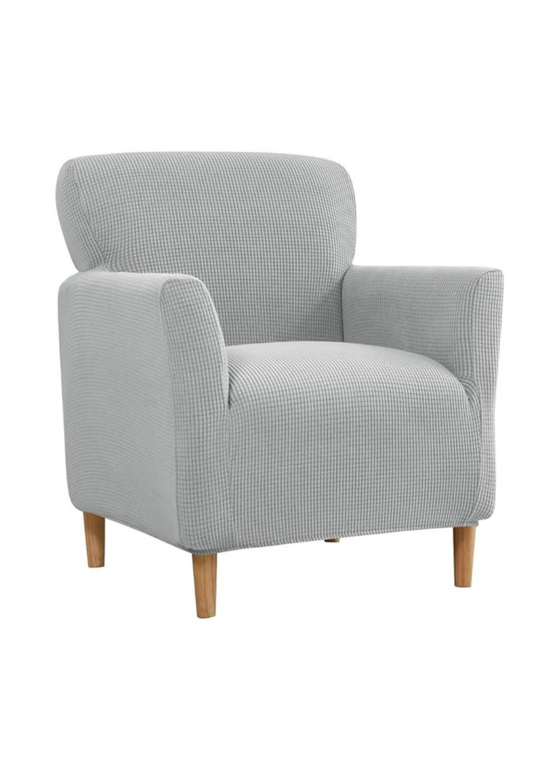 عام غطاء أريكة |غطاء كرسي، غطاء أثاث غرفة المعيشة |غطاء كراسي باتTub الحديثة|غطاء ذراع واحد قابل للتمدد من خيوط الجاكارد الصوفية (رمادي فاتح). - Image 1