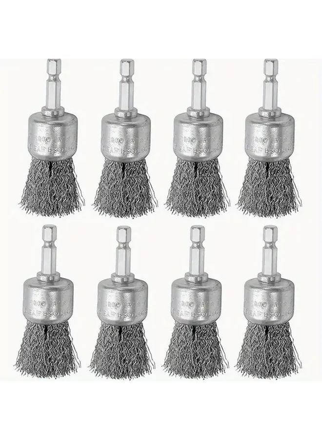 4 قطع 1/4 بوصة هيكس شانك مجموعة فرش سلك حفر طحن حجر ثقيلة الفولاذ المقاوم للصدأ فولاذ الكربون لإزالة الصدأ الطلاء القشور الحواف - Image 4