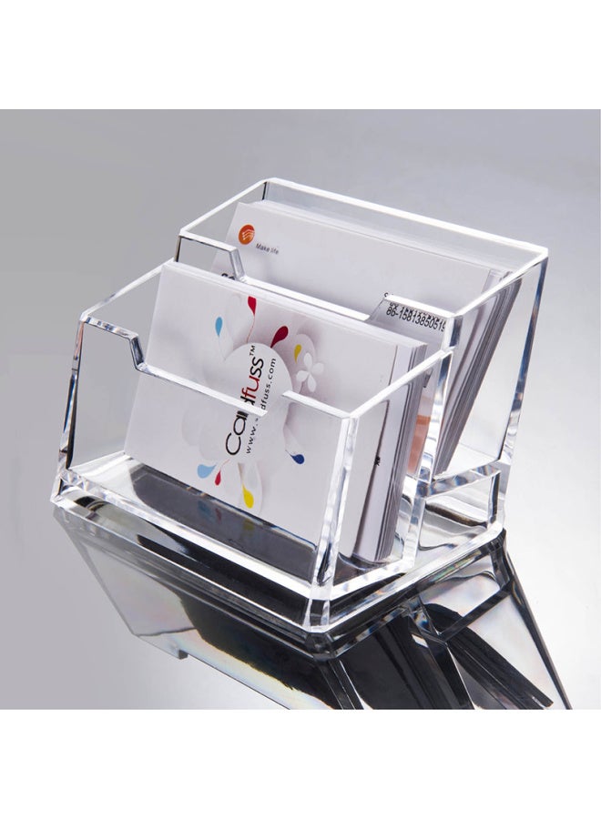 Jin Longxing Jinlongxing, Business Card Holder, Three-compartment Acrylic Transparent Business Card Box, Desktop Office Business Card Display Box, Single-compartment Acrylic Vertical Business Card Holder, Standard Model C2153 - Image 4