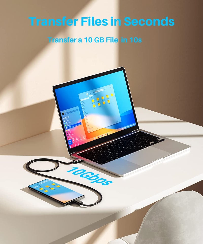 LDLrui كابل USB C للسيارة 6 أقدام، كابل LDLrui USB-C 3A للشحن السريع ونقل البيانات بسرعة 10Gbps، كابل بديل من نوع USB 3.1 Gen 2 Type C للسيارة، سامسونج جالاكسي S22، آيفون 16 برو ماكس، آيباد برو، بيكسل 6 - Image 3