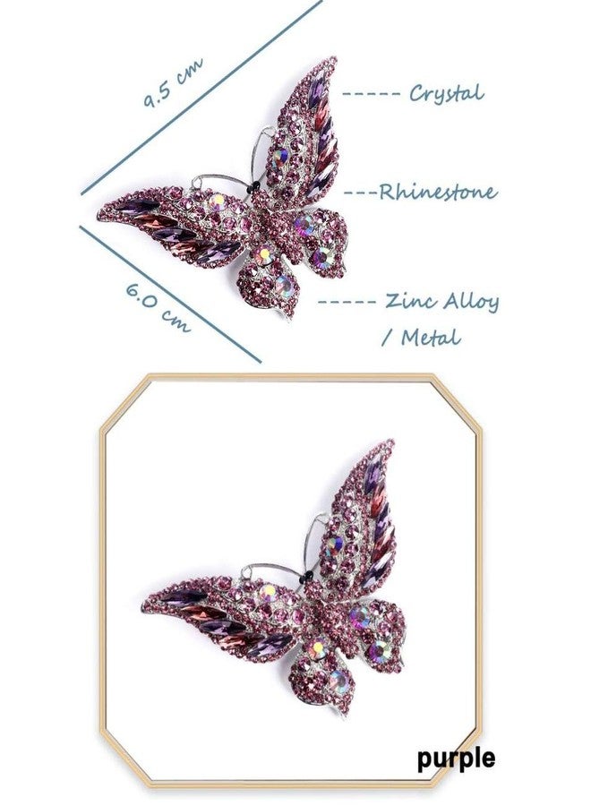 DSADKI Variety Styles Butterfly Brooch - Multi-Color Rhinestone Crystal Brooch Pin Cute Butterfly Shape Corsages Brooches Decoration Gift for Women Girls (STY6) - Image 3