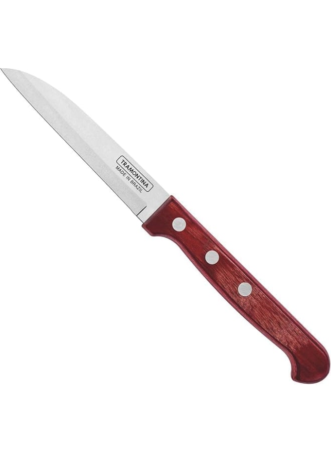 TRAMONTINA TRAMONTINA Polywood Paring Knife 3 Inches, High-Performance Stainless Steel Blade, Ergonomic Polywood Handle, Perfect for Precise Cutting, Durable and Stylish, Red  - Image 2