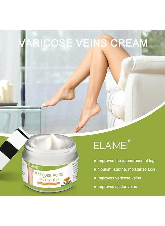 Elaimei Varicose Veins Cream, Soothing Leg Cream, Varicose and Spider Veins Treatment Cream, Relieve Phlebitis Angiitis, Improve Blood Circulation, Fast Relieve Swelling Pain 50g  - Image 2