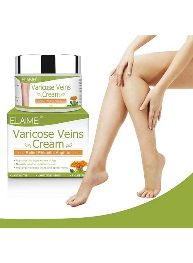 Elaimei Varicose Veins Cream, Soothing Leg Cream, Varicose and Spider Veins Treatment Cream, Relieve Phlebitis Angiitis, Improve Blood Circulation, Fast Relieve Swelling Pain 50g  - Image 1