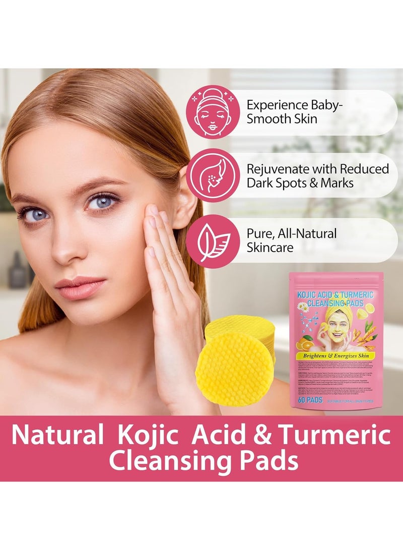 DubaiGallery Turmeric and Kojic Acid Face Pads, Turmeric Kojic Acid Pads Turmeric Face Scrub Pads, Kojic Acid And Turmeric Cleaning Pads - Image 3