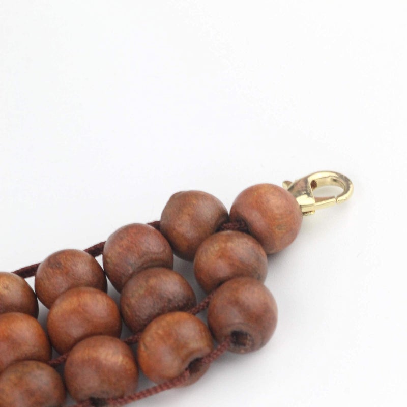 Coiris Boho African Wooden Beaded Bib Statement Necklace Strands Layered Cluster Chunky Collar Choker Wood Necklace for Women Fashion Costume Jewelry(N0065-Brwon) - Image 4