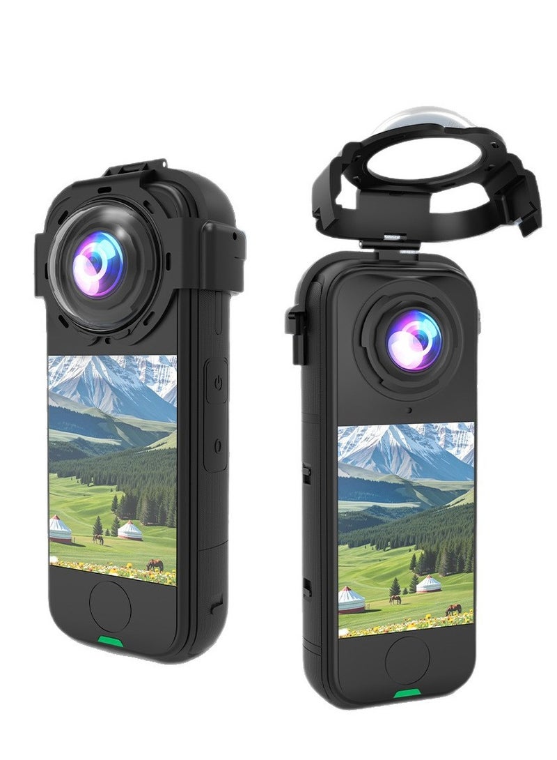 Compatible with Insta360 X4 Air – Snap-On 9H Tempered Glass Lens Protector with 98% Light Transmission, Anti-Fog and Hydrophobic Coating - Image 1