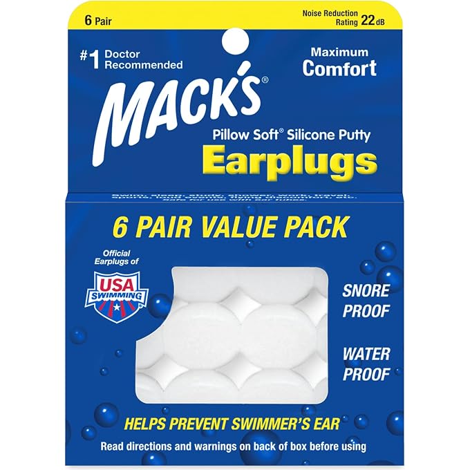 Mack's Pillow Soft Silicone Earplugs - 6 Pair, Value Pack â€“ The Original Moldable Silicone Putty Ear Plugs for Sleeping, Snoring, Swimming, Travel, Concerts and Studying | Made in USA - Image 2