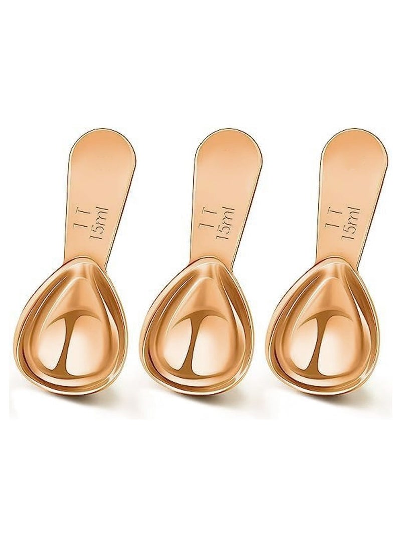3 Pieces 15ML Tablespoon,Coffee Scoop Stainless Steel Coffee Scoops Short Handle Tablespoon Measuring Spoons for Coffee Tea Sugar Food Seasoning Spoon Milk Powder Tea Spoon  - Image 1
