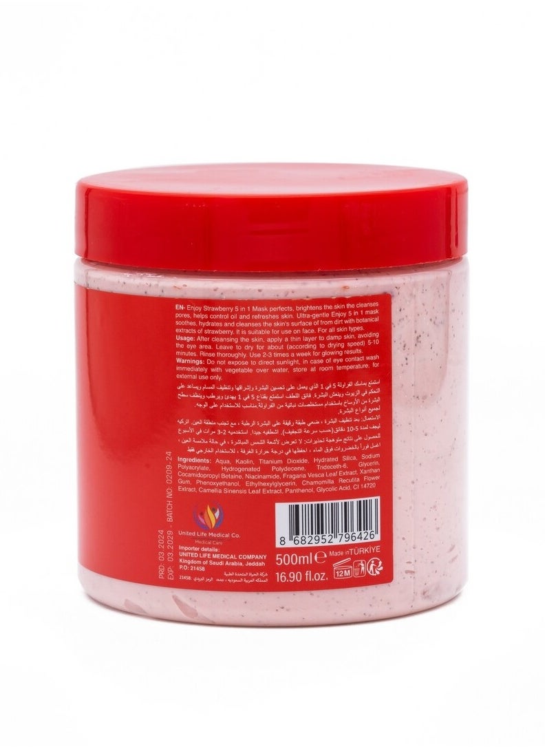 ENJOY Face And Body 5 In 1 Face Mask Strawberry 500ml  - Image 2