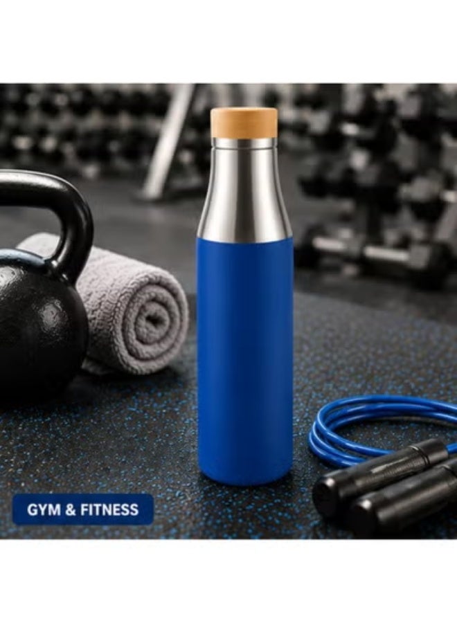 HXD Zoomlion Sustainable Stainless Steel Water Bottle with Bamboo Lid and Silicone Sleeve – Eco-Friendly Reusable Insulated Sports Bottle for Travel, Gym, Office & Outdoor Use - Image 2