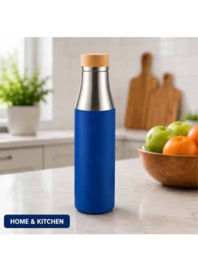 HXD Zoomlion Sustainable Stainless Steel Water Bottle with Bamboo Lid and Silicone Sleeve – Eco-Friendly Reusable Insulated Sports Bottle for Travel, Gym, Office & Outdoor Use - Image 3