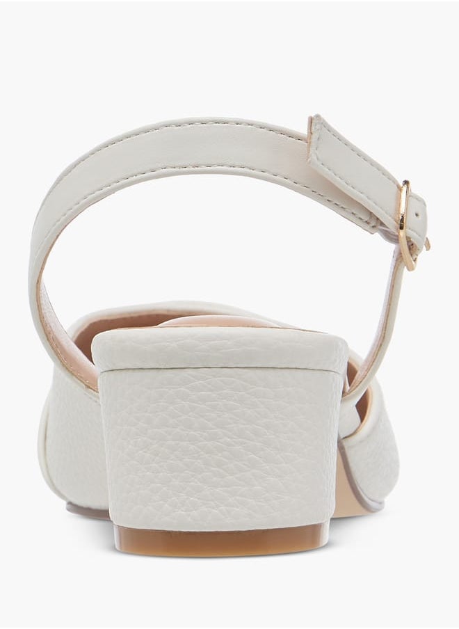 Celeste Women's Textured Mules with Buckle Closure and Block Heel  - Image 5