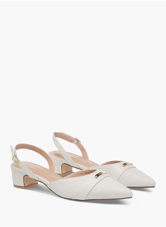Celeste Women's Textured Mules with Buckle Closure and Block Heel  - Image 1