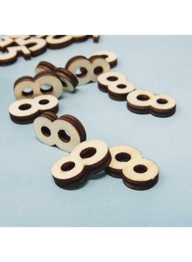 Honbay 100PCS 15mm/0.6inch Natural Wooden Numbers for DIY Crafts, 0-9, 10PCS for Each - Image 3