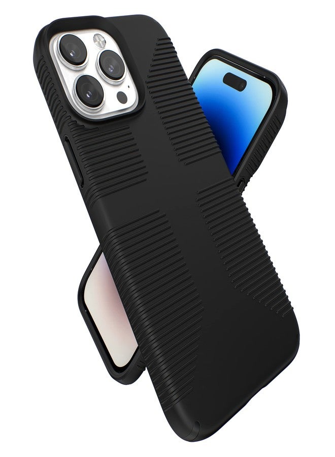 Speck iPhone 14 Pro Max Case - Slim, Drop Protection, Scratch Resistant & Anti Yellowing Case - No Slip Grip, Black/Black GemShell Grip Hard Case - Image 1