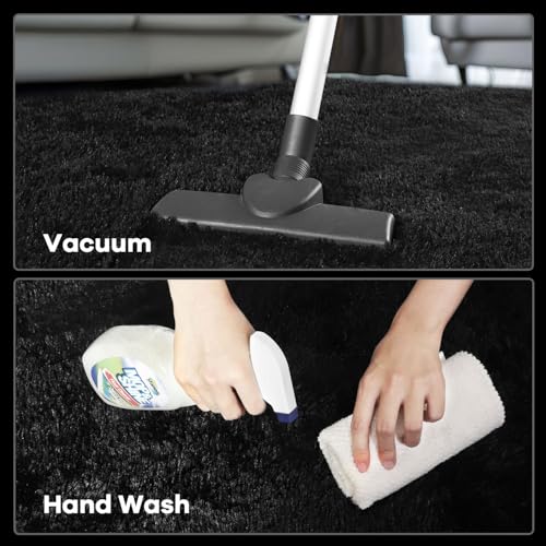 Zentavio Black Area Rugs for Living Room Bedroom 4x6 Men Room Carpet Fluffy Furry Shag Aesthetic Plush High Pile Floor Rug for Nursery Kids Room Dorm Home Decor - Image 5