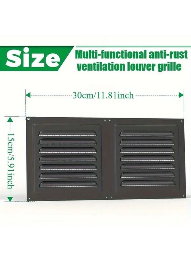 1 قطعة من المشبك التهوية المعدني الأسود مع طلاء مضاد للصدأ وشبكة مدمجة - Image 4