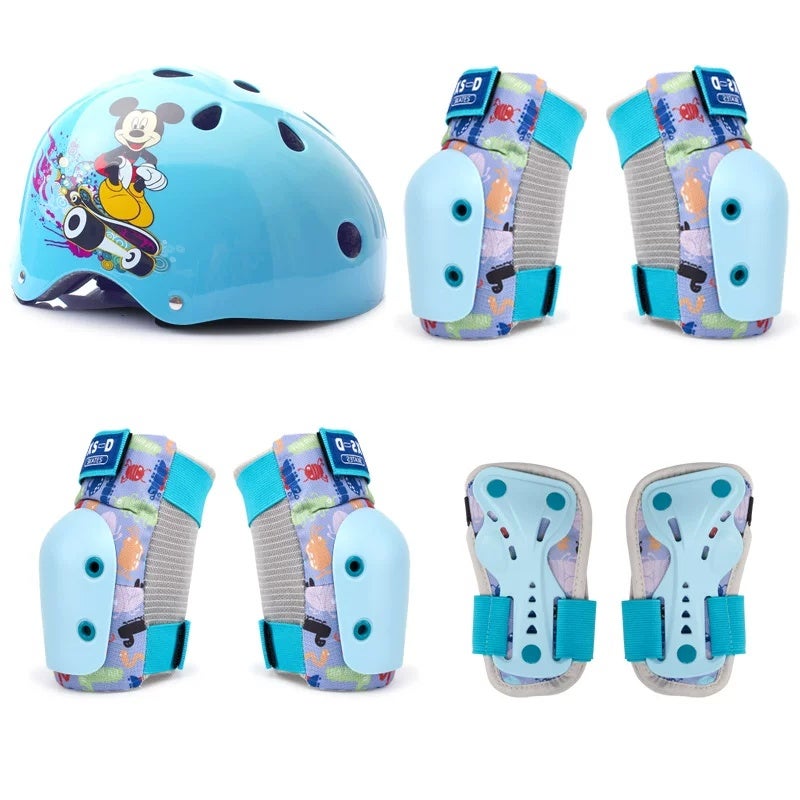 XSD children's professional roller skating protective gear set skating skateboard balance bike skiing knee pads elbow pads men's and women's heads - Image 1