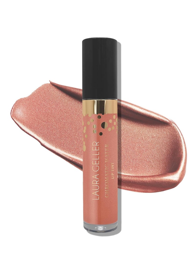 LAURA GELLER Chromatic Water Lip Tint Holographic Lip Color Water Based Formula to Hydrate Dry Lips Crème Brulee - Image 1