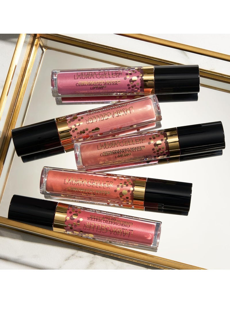 LAURA GELLER Chromatic Water Lip Tint Holographic Lip Color Water Based Formula to Hydrate Dry Lips Crème Brulee - Image 4