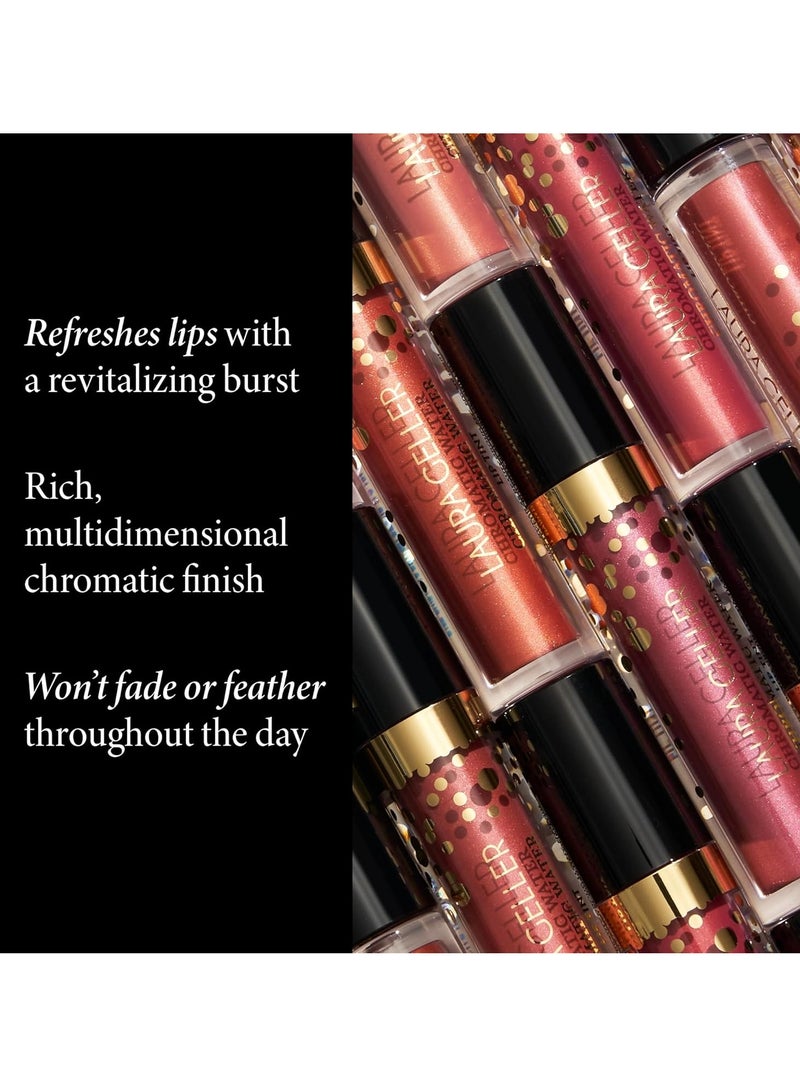 LAURA GELLER Chromatic Water Lip Tint Holographic Lip Color Water Based Formula to Hydrate Dry Lips Crème Brulee - Image 3