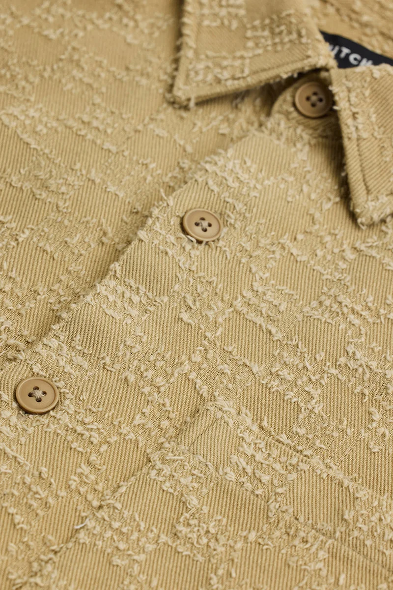 SNITCH Beige Textured Relaxed Fit Overshirt