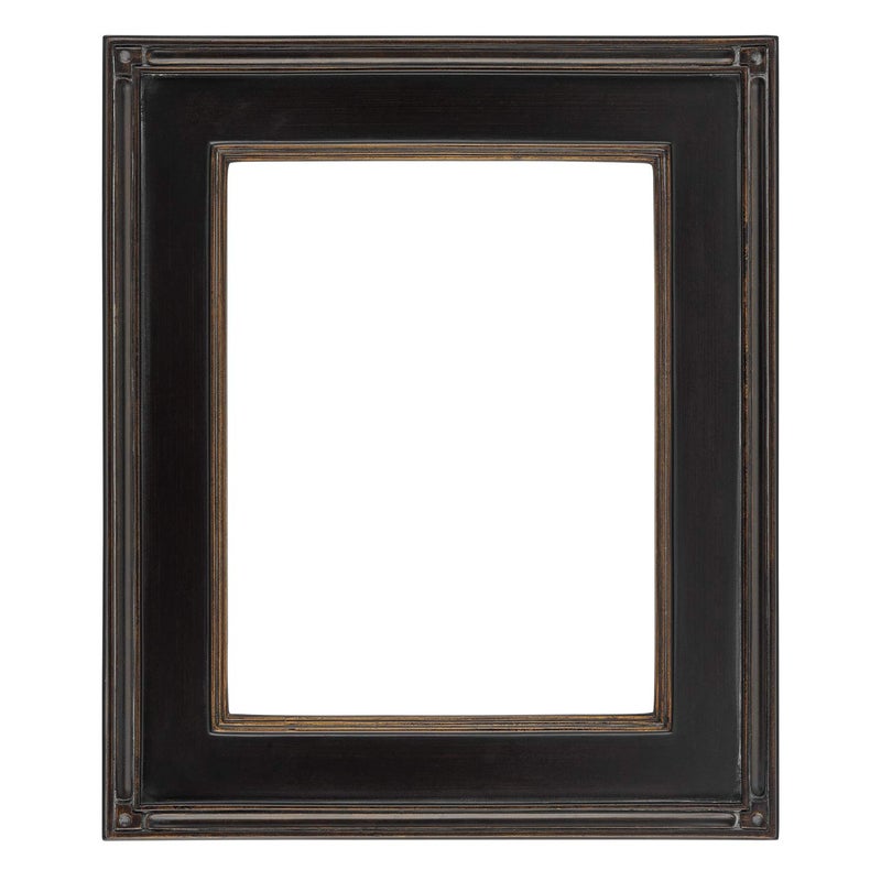 Creative Mark Plein Air Museum Collection De Stijl Open Back Art Frame 9x12 BlackGold Wood Composition HandLeafed MuseumQuality ClosedCorner Does Not Include Glass or Backing