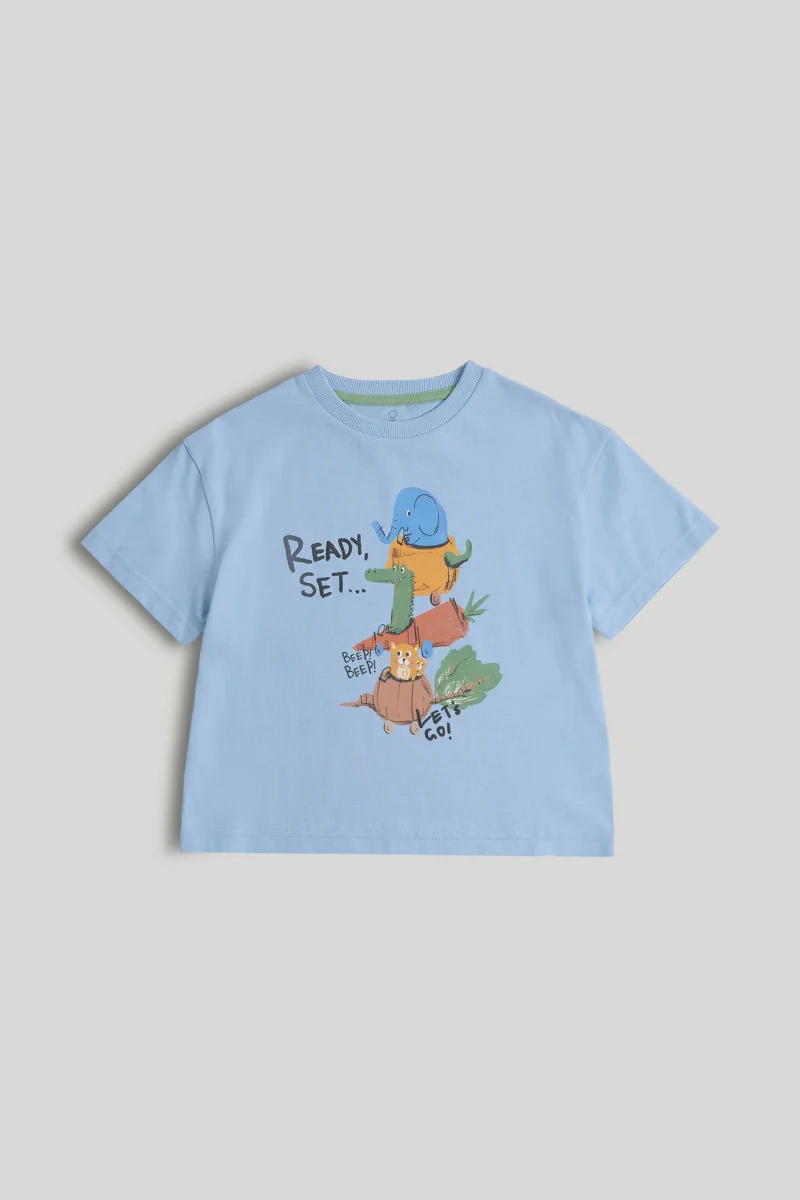 mothercare Blue Veg Vehicle T-Shirt