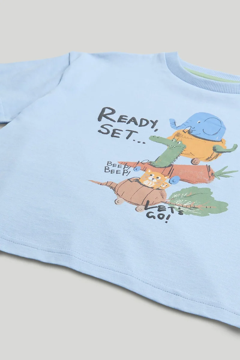 mothercare Blue Veg Vehicle T-Shirt