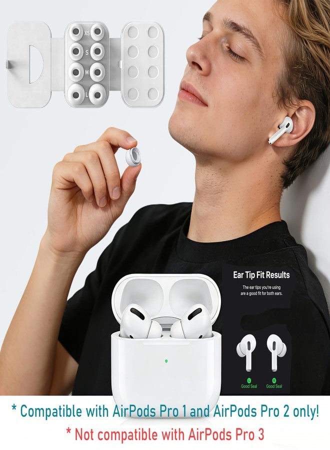 SIXFU 4 Sizes of Ear Tip Replacement for AirPods Pro and AirPods Pro 2 Ear Tips with Portable Storage Box & Cleaner Kit, Noise Reduction Hole & Dense Dust Protection Screen (XS/S/M/L)-White - Image 2