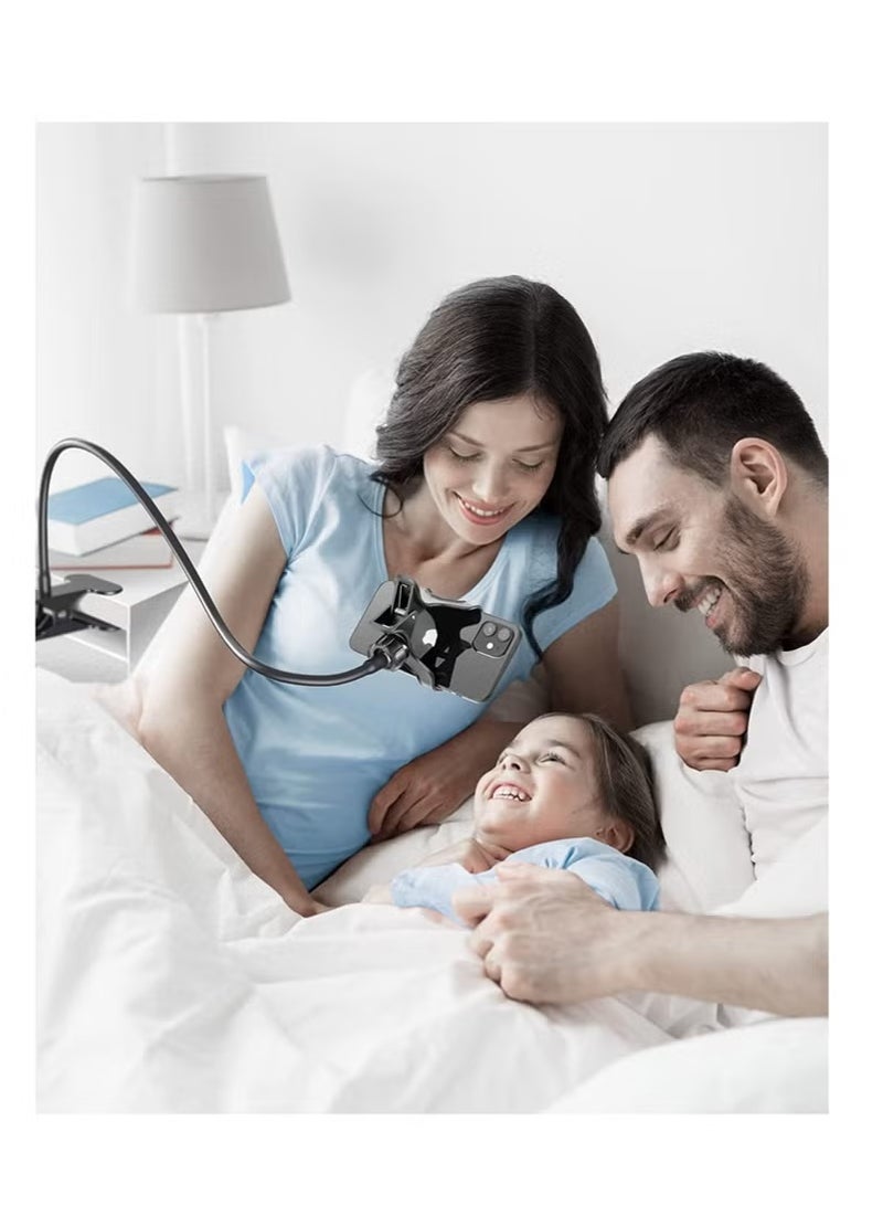 vesus Flexible Solid Grip Phone Holder with Adjustable Universal Gooseneck Smartphone Stand,Used for Bed Kitchen, Black - Image 2