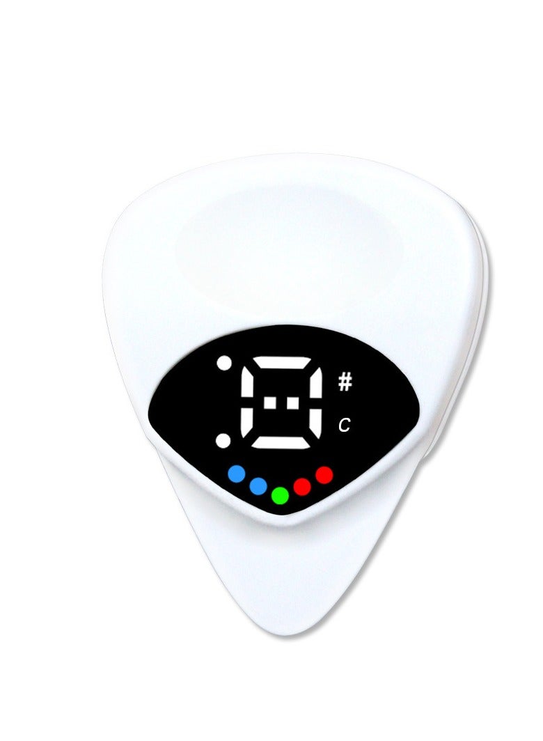 Generic Guitar Tuner Box Guitar Pick, Digital Guitar Pick with LED Screen Display, Guitar Pick with 12 Equal Temperament Notes, College Tuning, Perfect Guitar Gift (White)  - Image 4