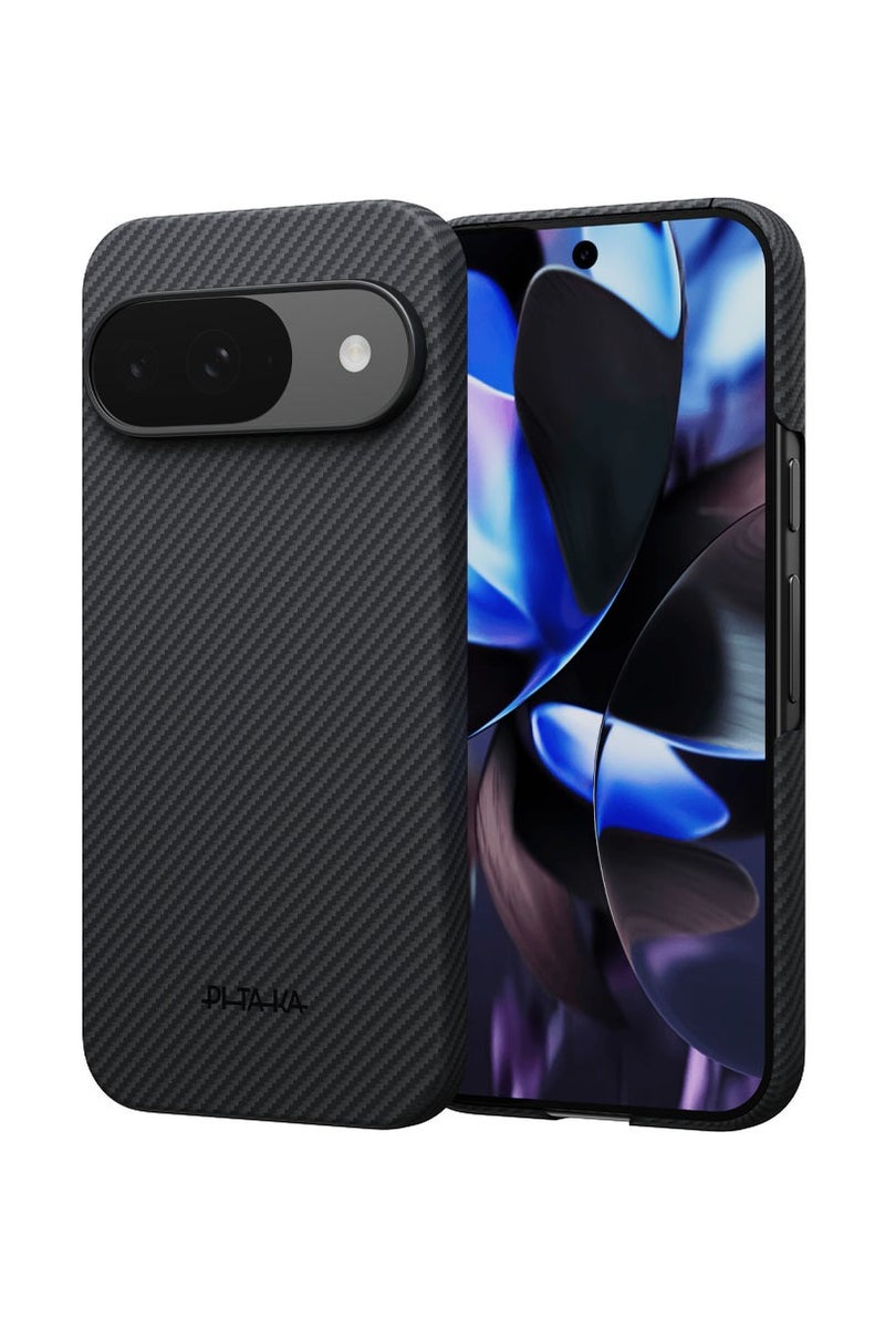 PITAKA غطاء PItaka لجهاز Google Pixel 10، غطاء رقيق وخفيف لجهاز Pixel Fold مع MagSafe، مصنوع من ألياف الأراميد [MagEZ Case 5 - نسج مدمج أسود/رمادي] (Pixel 10 Pro/ Pixel 10) - Image 4
