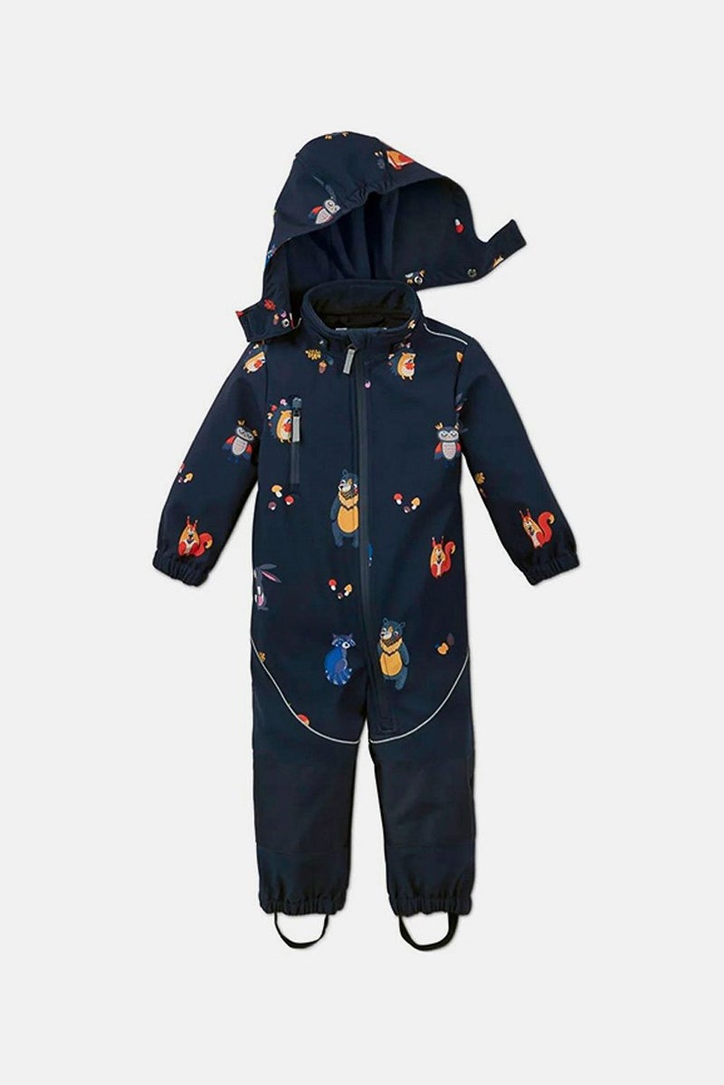 Tchibo Toddler Boys Hooded Soft,Shell Romper Suit, Navy - Image 3