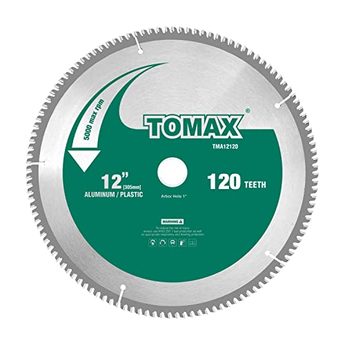 TOMAX 12-Inch 120 Tooth TCG Thin Aluminum and Non-Ferrous Metal Saw Blade with 1-Inch Arbor - Image 1